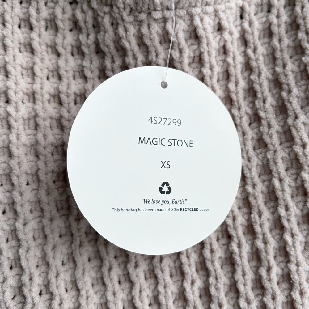 🆕 Pink Rose Blush Chenille Waffle Knit Oversized Sweater XS Cozy Ribbed Hem Chic - Picture 15 of 17